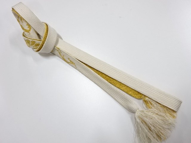 JAPANESE KIMONO / HAND-TIED OBIJIME CORD / SILK